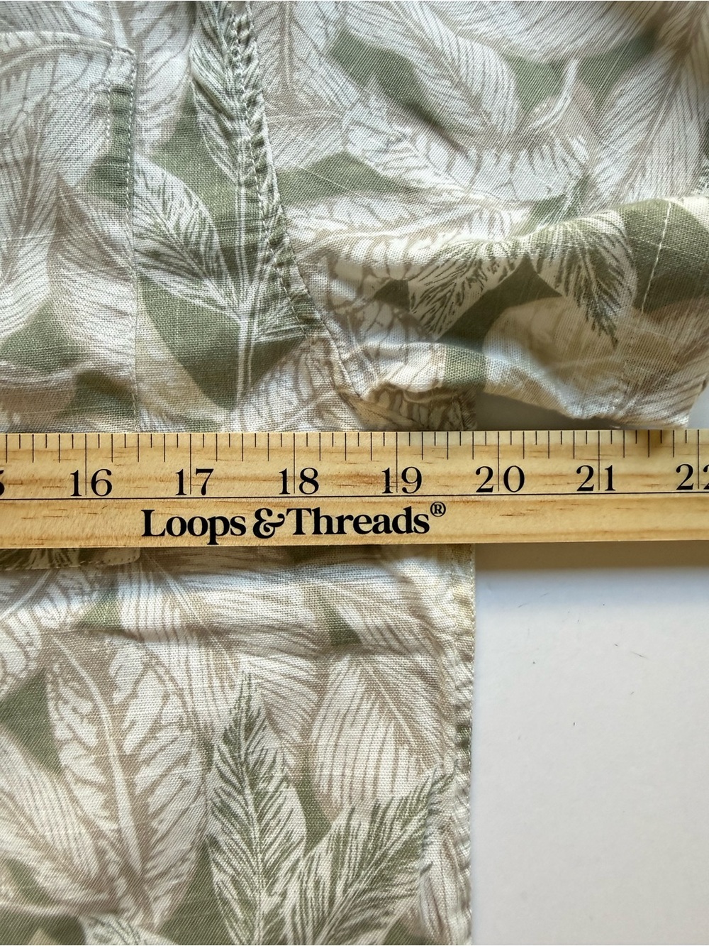 Zara Light Green Leaf Print Tropical Short-Sleeve Button Down Shirt, 11-12 - Picture 7 of 8